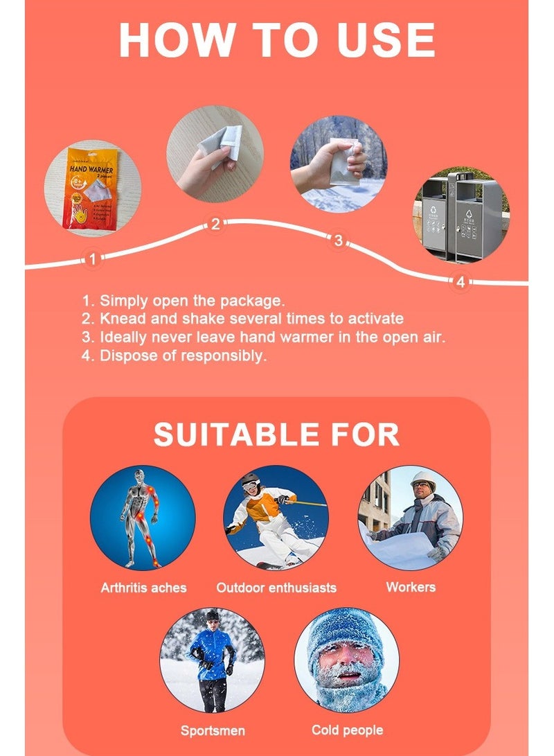 Hodaf 40Pairs Hand Warmers,Body Warmers,Winter Foot Warmers for Skiing,Camping, Hiking or Fishing - Image 5