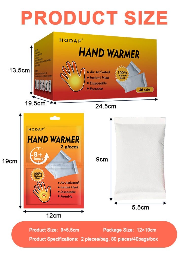 Hodaf 40Pairs Hand Warmers,Body Warmers,Winter Foot Warmers for Skiing,Camping, Hiking or Fishing - Image 3