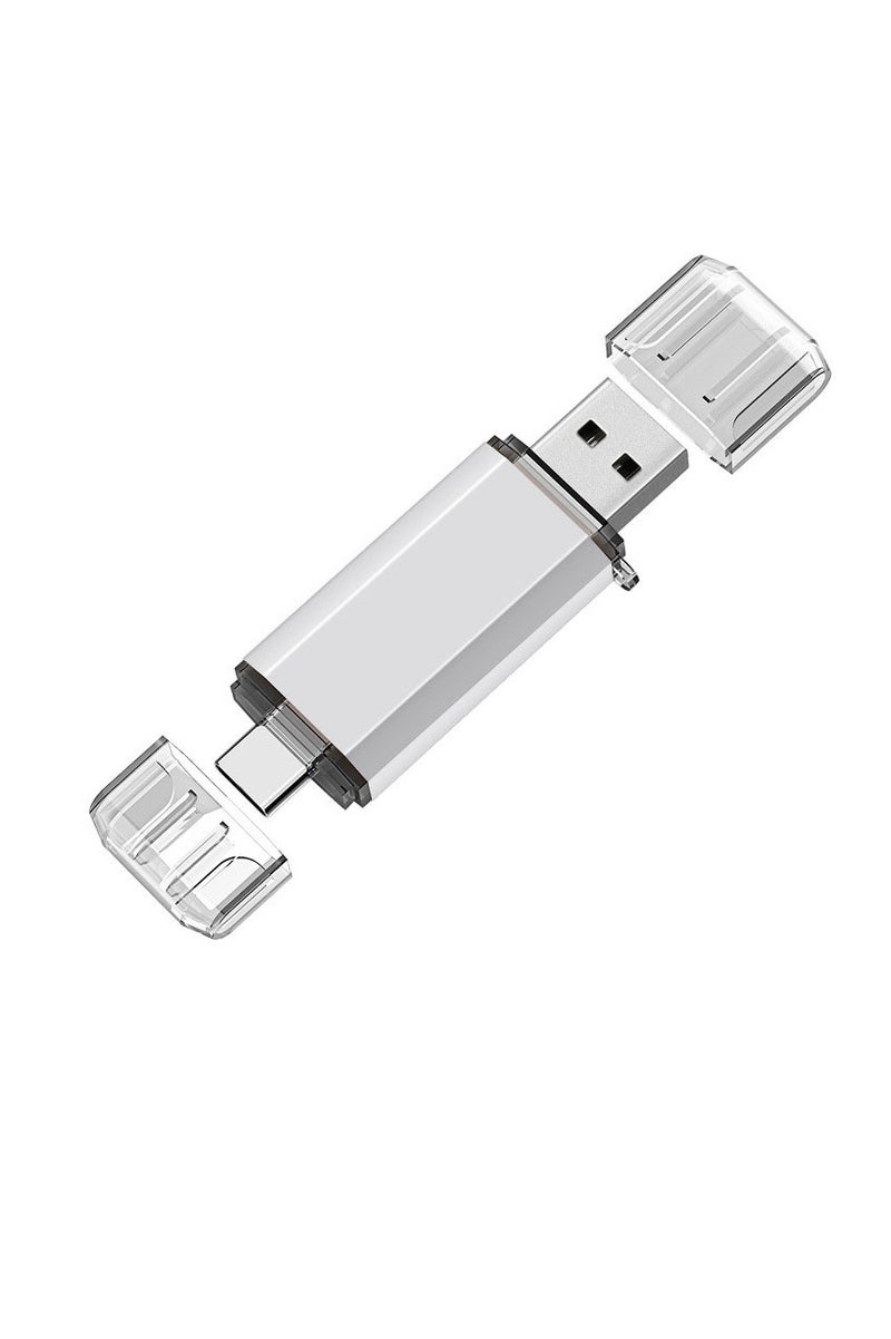 USB Flash Drive, Dual OTG Thumb Drive, Fast Speed Easy To Use Memory Stick, Lightweight And Portable Type C USB Drive For Smartphones, Laptops, Mobiles, (1pc, White, 128GB)