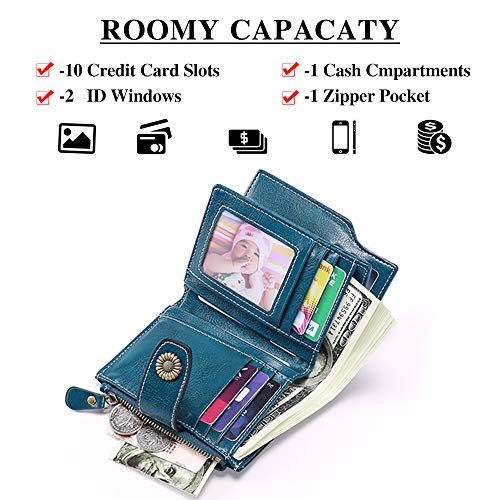 FALAN MULE Small Wallet for Women Leather Bifold Compact Small Womens Wallet with RFID Blocking - Image 2