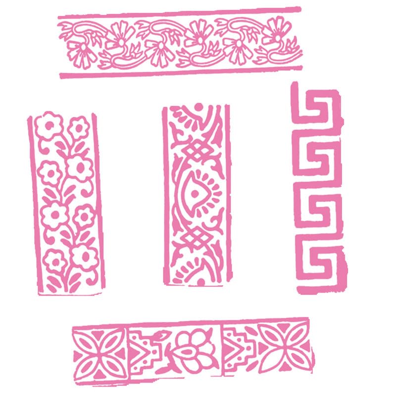 TWOGRAMS | Set of 5 | Wooden Indian Traditional Design Printing Stamps/Blocks for Printing Saree Border/Dresses/Craft Card Making/Scrapbook/Clay Pottery - Image 3