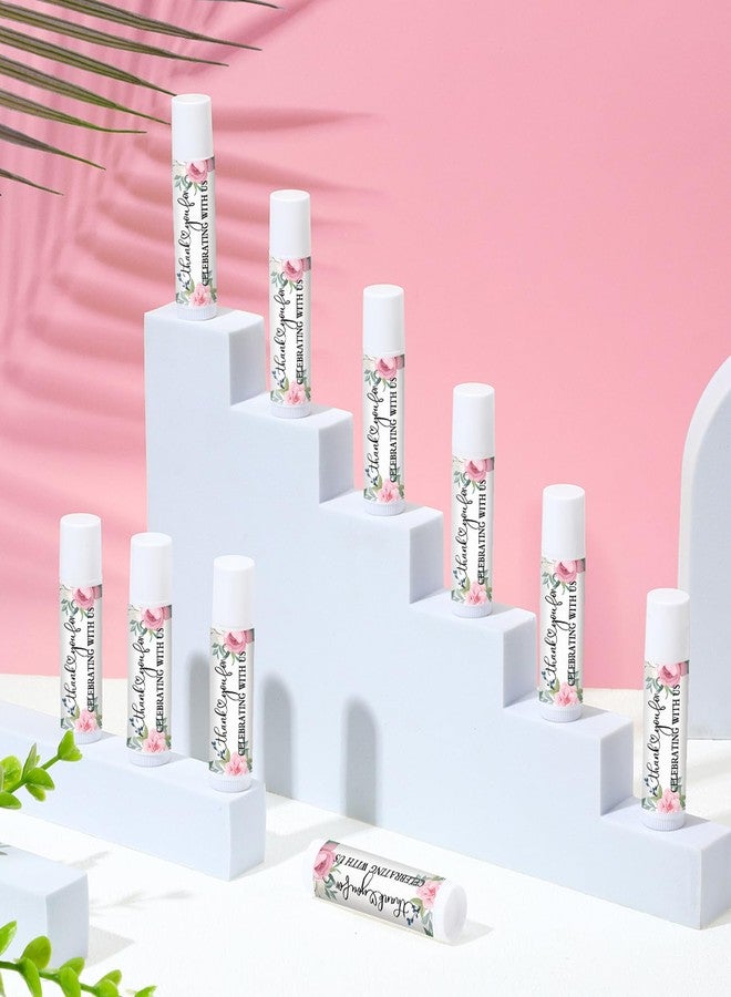 Siifert 50 Pcs Pink Flowers Wedding Bridal Shower Gifts Bulk Floral Lip Balm Baby Shower Party Favors Thank You Appreciation Gifts for Women Tea Bachelorette Party - Image 5