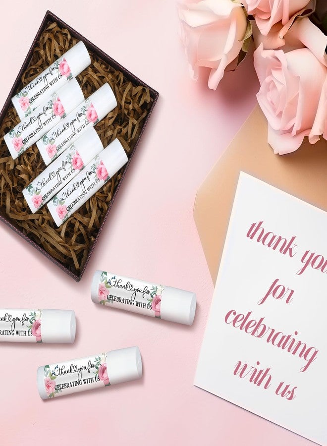 Siifert 50 Pcs Pink Flowers Wedding Bridal Shower Gifts Bulk Floral Lip Balm Baby Shower Party Favors Thank You Appreciation Gifts for Women Tea Bachelorette Party - Image 2