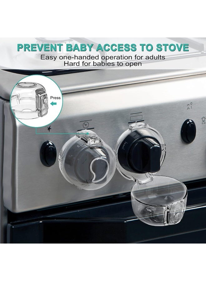 GRENFU Mom's Choice Gold Awards Winner - Stove Knob Covers for Child Safety (5 + 1 Pack) Double-Key Design and Upgraded Universal Size Gas Knob Covers Clear View Childproof Oven Knob Covers for Kids and Pets - Image 2
