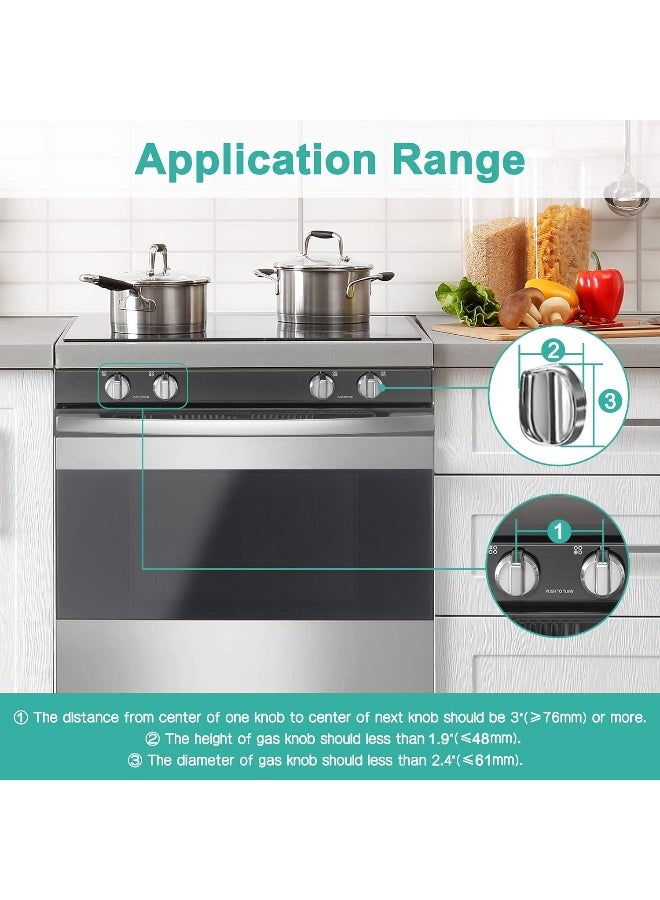 GRENFU Mom's Choice Gold Awards Winner - Stove Knob Covers for Child Safety (5 + 1 Pack) Double-Key Design and Upgraded Universal Size Gas Knob Covers Clear View Childproof Oven Knob Covers for Kids and Pets - Image 5