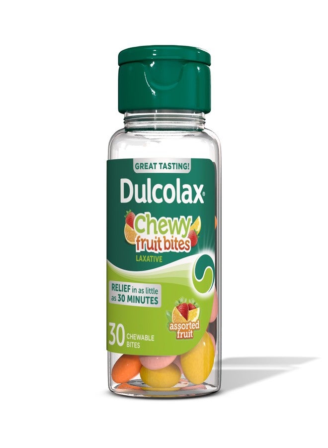 Dulcolax Saline Laxative Chewy Fruit Bites, Fast Acting Laxative & Gentle Constipation Relief, Assorted Fruit Flavor, Magnesium Hydroxide 600 mg, 30 Count - Image 1