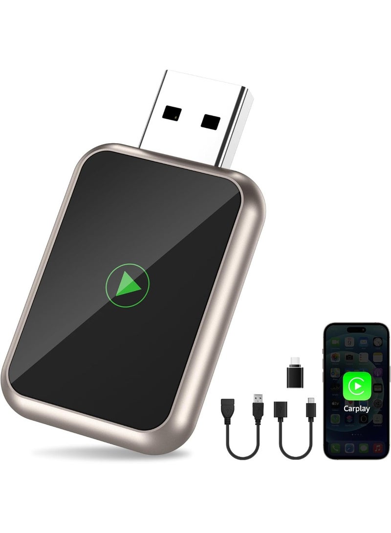 محول كاربلاي لاسلكي للسيارة - صغير ومستقر، تشغيل مباشر ومتوافق مع iPhone iOS 10+ - Image 1