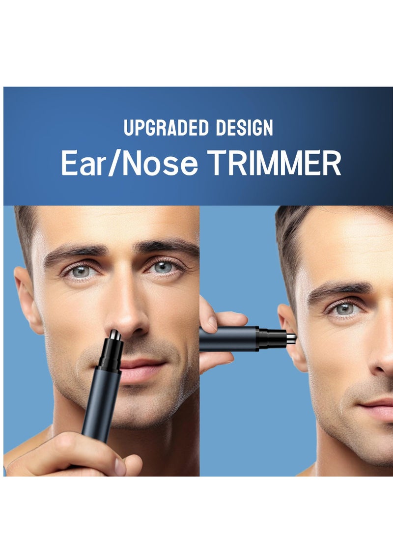 Rechargeable Nose Hair Trimmer for Men and Women with LED Light and Digital Display, Painless Ear and Nose Clipper in Royal Blue, Upgraded Version - Image 2