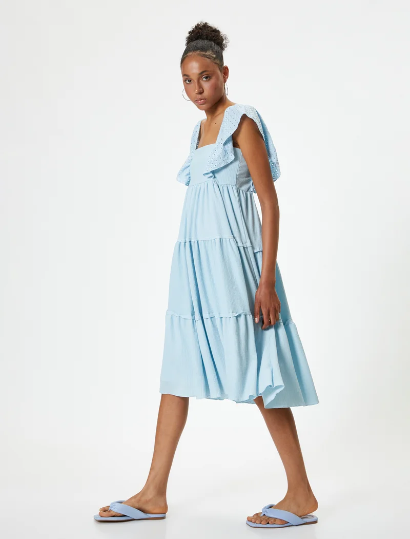 كوتون Midi Ruffled Dress
