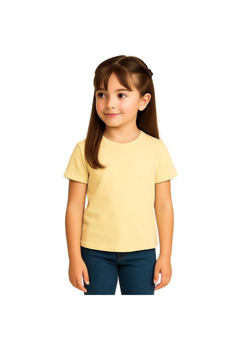 Printshop4me Kids Round Neck Girls T Shirt 170 GSM Pure Cotton Basic Colors - Image 2
