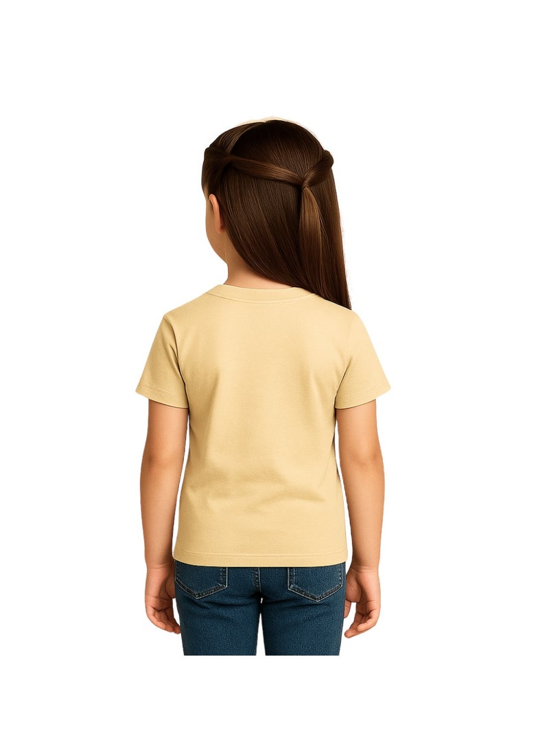 Printshop4me Kids Round Neck Girls T Shirt 170 GSM Pure Cotton Basic Colors - Image 5