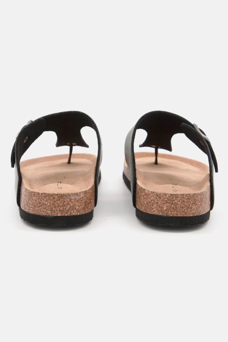 Tahari Men Slip On Synthetic Leather Cork Sandals, Army Green - Image 4