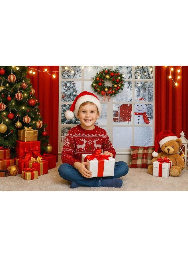 Dudaacvt 7x5ft Christmas Backdrop Christmas Window Backdrop for Photography Xmas New Year Merry Background Christmas Family Holiday Party D649 - Image 4