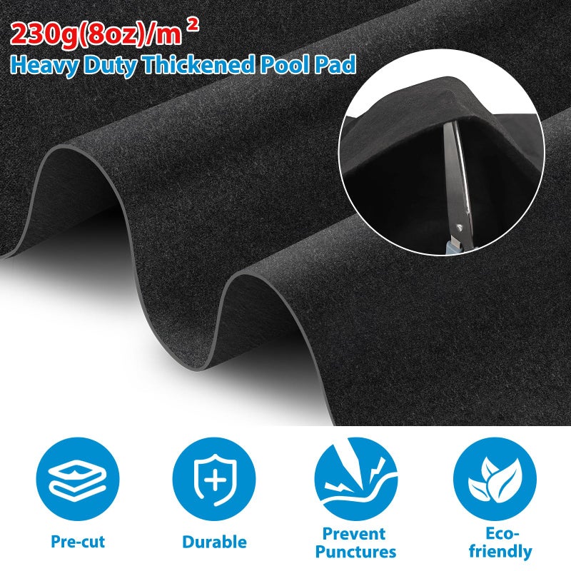 MJZ Thickened Pool Liner Pad for Above Ground Pool, 15 FT Round Under Pool Mat Padding, Pool Ground Pad Mat Under Pool for Pool Bottom, Prevent Punctures, Extend Liner Life - Image 3