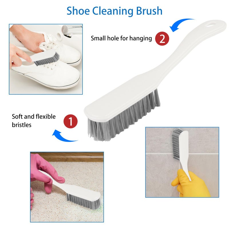 Runloon 6 Pack Multipurpose Household Cleaning Set, Deep Cleaning Brush Set with Grips - Dish, Scrub, Bottle, Shoe, Groove Gap, Keyboard Brush for Kitchen, Bathroom (B) - Image 4