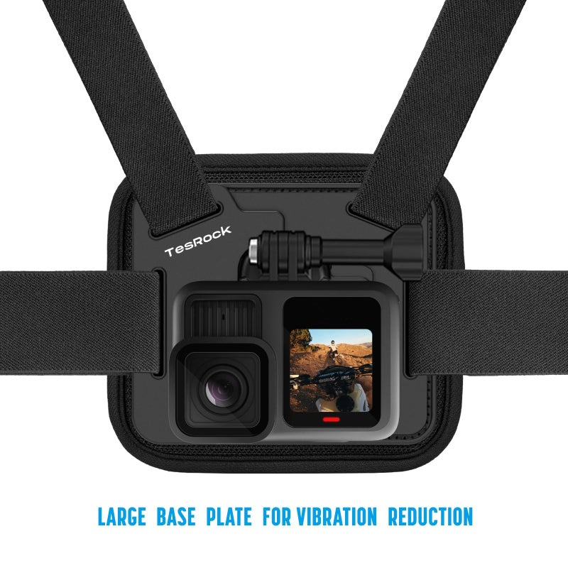 TesRock Chest Mount Harness Chest Strap Compatible with GoPro DJI Osmo AKASO Action Cameras, Comfortable and Stable Chesty for Go Pro Max Hero 13 12 11 10 9 8 7 6 5 Session - Image 2