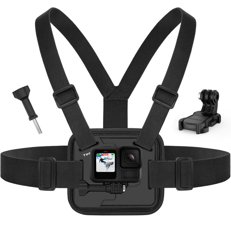 TesRock Chest Mount Harness Chest Strap Compatible with GoPro DJI Osmo AKASO Action Cameras, Comfortable and Stable Chesty for Go Pro Max Hero 13 12 11 10 9 8 7 6 5 Session - Image 1