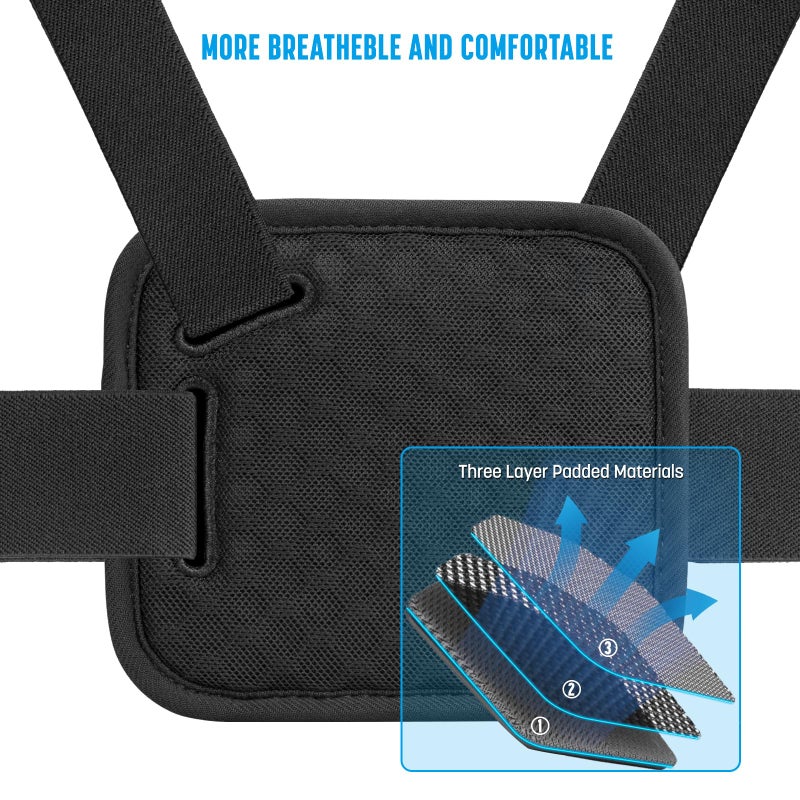 TesRock Chest Mount Harness Chest Strap Compatible with GoPro DJI Osmo AKASO Action Cameras, Comfortable and Stable Chesty for Go Pro Max Hero 13 12 11 10 9 8 7 6 5 Session - Image 3