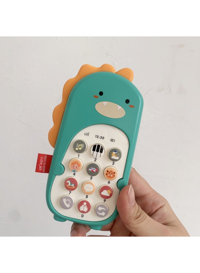 Baby Intelligence Bilingual Dinosaur Vibration Mobile Phone Can Bite Silicone Baby Early Education Simulation Phone Toy Small Mobile Phone - Image 3