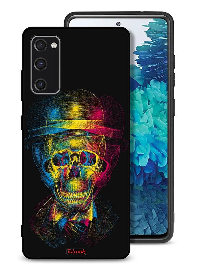 Tolwak Samsung Galaxy S20 FE 5G (2022) Protective Case Cover Skull Colorful Hat Fantasy Art - Image 1
