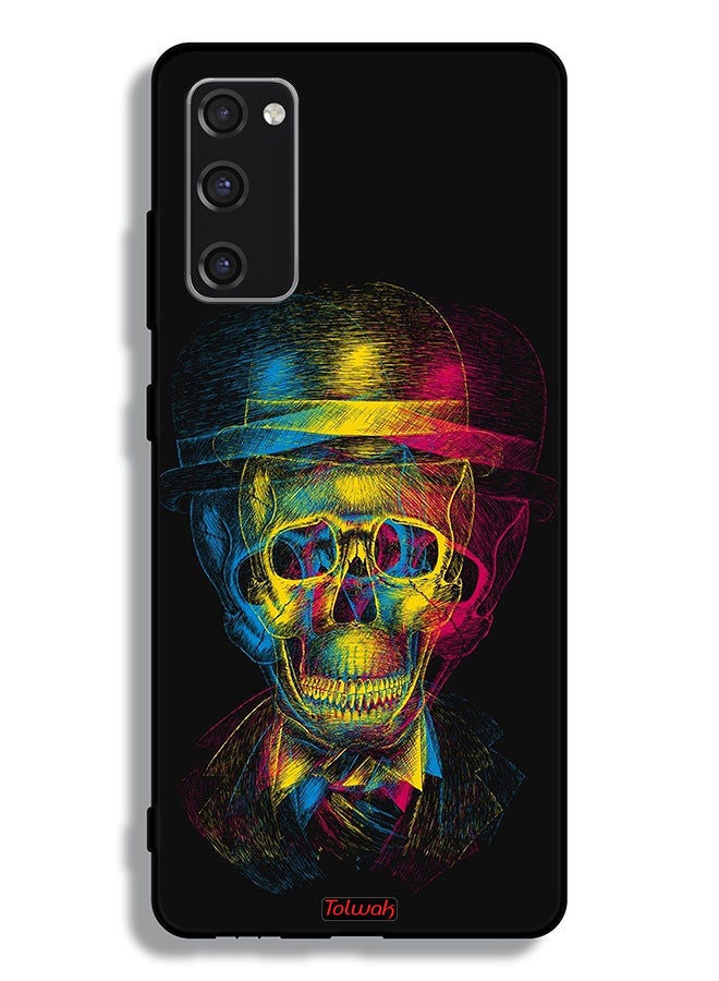 Tolwak Samsung Galaxy S20 FE 5G (2022) Protective Case Cover Skull Colorful Hat Fantasy Art - Image 2