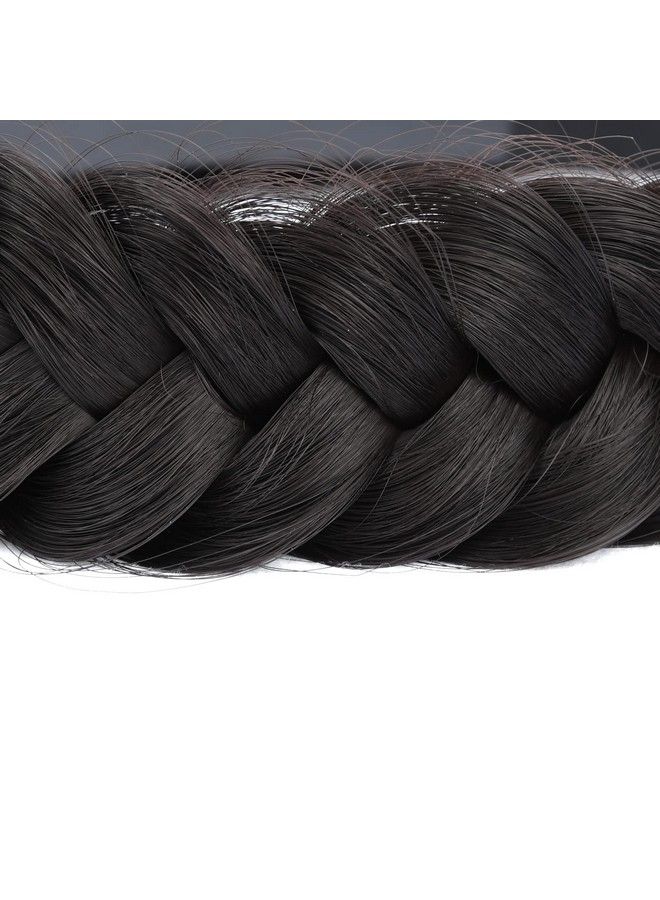 BOBIYA Wide Chunky Plaited Braided Headband Hair Band Synthetic Braid Hairpieces With Teeth Piano Two Tone Colors Accessories (Wdeep Brown) - Image 5