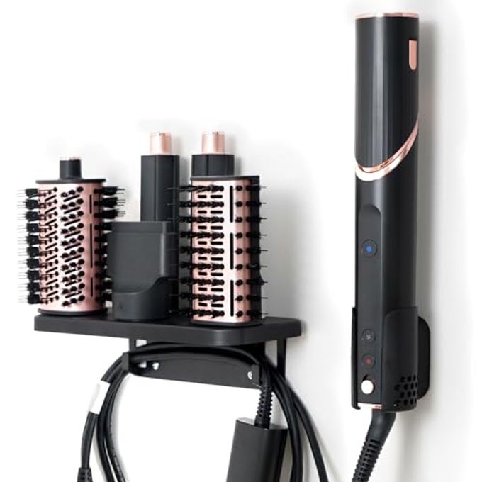 KeeTidy Hair Dryer Holder Compatible With Shark Flexstyle, Wall Mount Holder Compatible With Shark Flexstyle For Storage Attachments Curling Wand Organizer Rack With Cord Hanger For Accessories Curlers Brush - Image 4