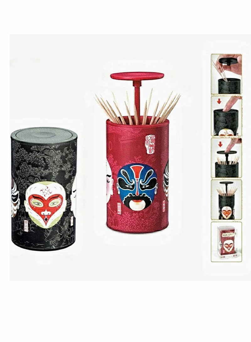 SYOSI Pop up Plastic Toothpick Holder Toothpick Box Special Toothpick Dispenser Toothpick Cotton Swab Storage Box Unique Home Design Decoration Great Gifts 2 Pcs  - Image 3