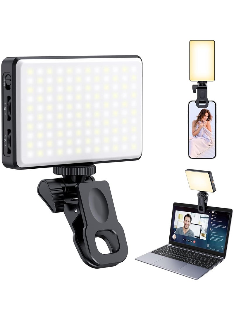 Rechargeable 120-LED Selfie Light with Clip – 5000mAh Video Light for Mobile, iPad, Laptop & Camera – 3 Adjustable Lighting Modes - Image 1