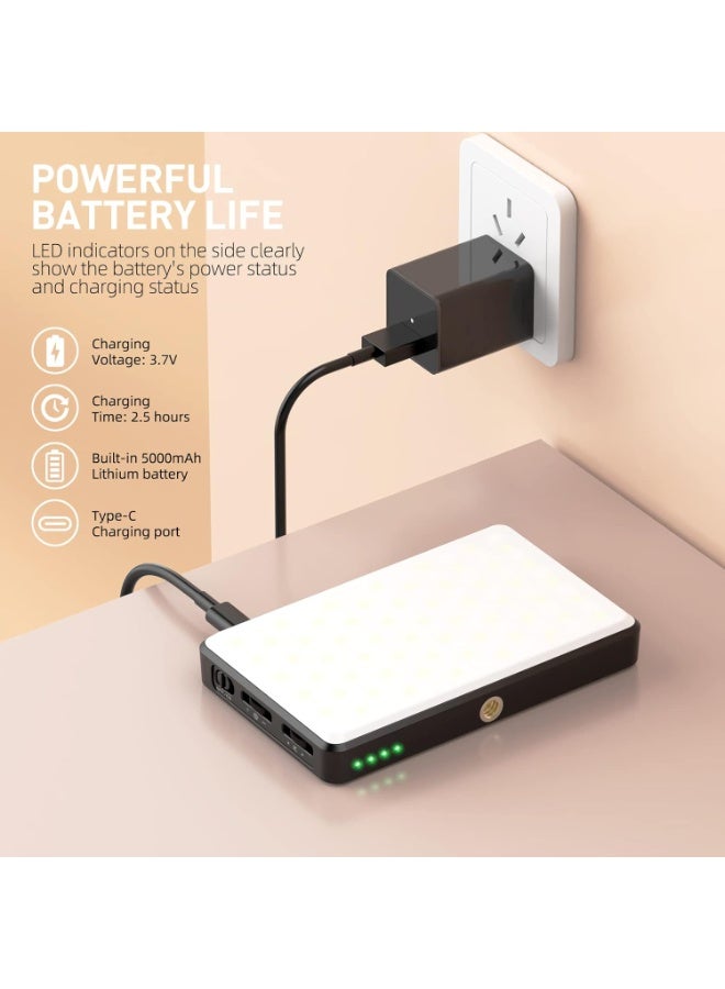 Rechargeable 120-LED Selfie Light with Clip – 5000mAh Video Light for Mobile, iPad, Laptop & Camera – 3 Adjustable Lighting Modes - Image 2