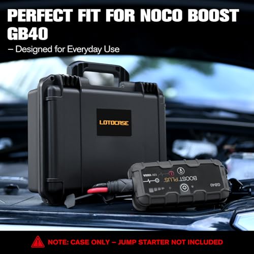 LOTOCASE Case for NOCO Boost GB40 & GB20 – Waterproof Hard Shell Carrying Case with Custom Pre-Cut Foam, Shockproof Protective Travel Box Compatible with NOCO GB40/GB20 UltraSafe Jump Starter (Case Only) - Image 3