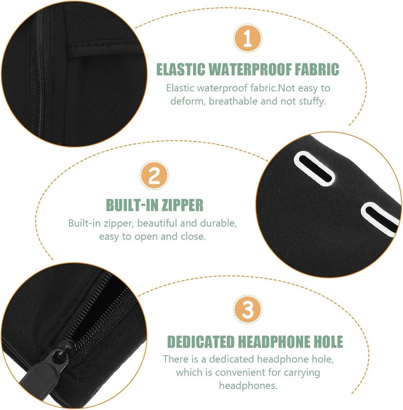 Running Phone Armband Bag for Outdoor Fitness and Gym Workouts, Black XL Cell Phone Arm Pouch with Adjustable Strap for Men and Women - Image 3