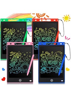 Arabest 4 Pack LCD Writing Tablets 8.5 Inch Doodle Board Drawing Toddler Toys Colorful Screen Pad Blue Red Green Pink Reusable Electronic Tablet Gifts for Kids  - Image 1