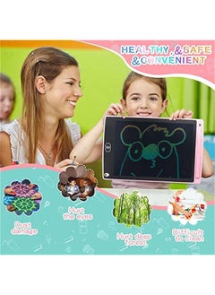Arabest 4 Pack LCD Writing Tablets 8.5 Inch Doodle Board Drawing Toddler Toys Colorful Screen Pad Blue Red Green Pink Reusable Electronic Tablet Gifts for Kids  - Image 4
