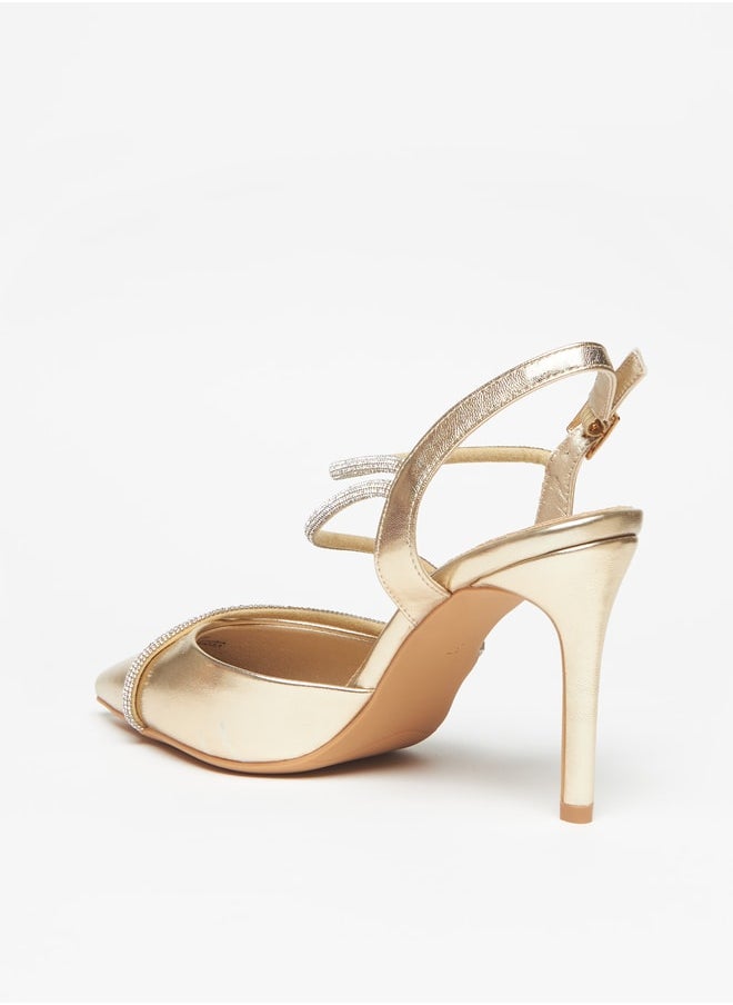 Flora Bella - Women's Embellished Sandals with Buckle Closure - Image 1