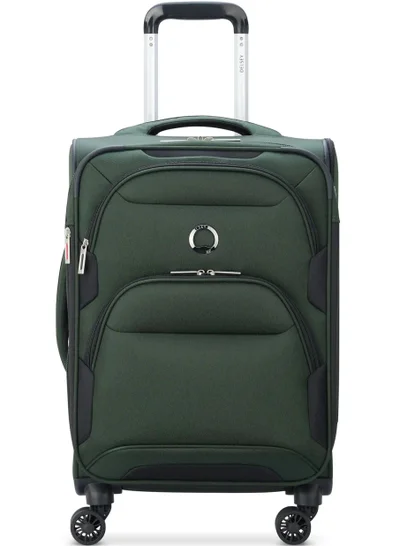 DELSEY Paris Sky Max 2.0 Small 55 Cm Softcase 4-Double Wheeled Expandable Cabin Luggage Trolley - Green