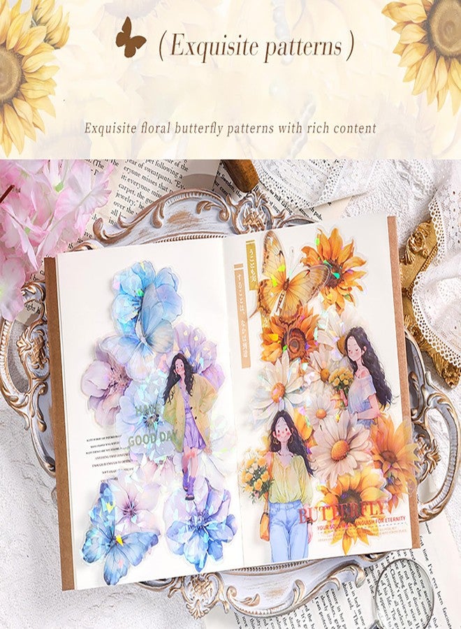 Doraking 60PCS Colorful Flower Sticker (Blue) - Image 5