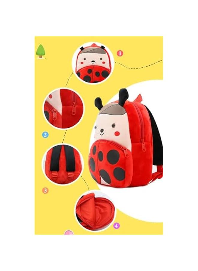 NICE CHOICE Cute Toddler Backpack Toddler Bag Plush Animal Cartoon Mini Travel Bag for Baby Girl Boy 2-6 Years(Beetle) - Image 4