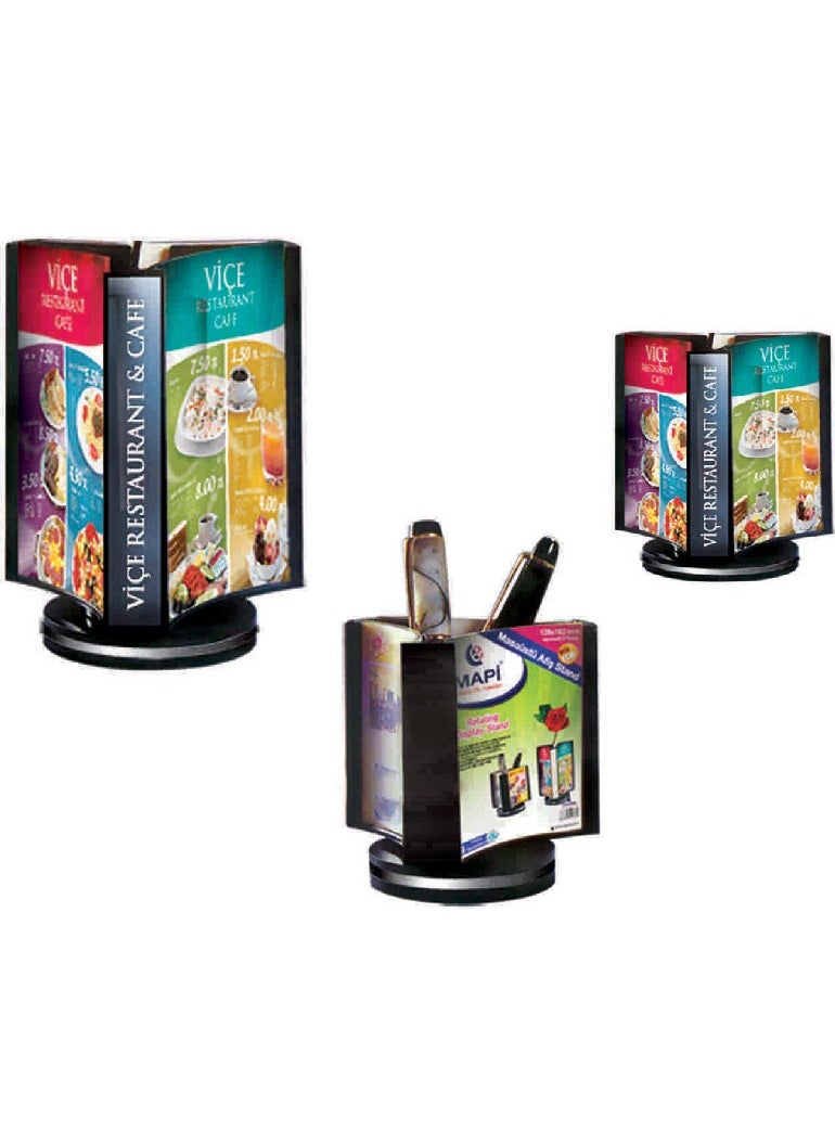 MAPi Versatile Banner Holder 3 Fronts 128x128 Black 