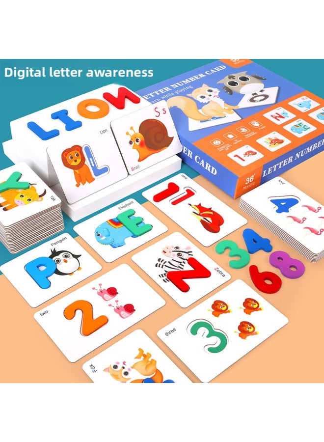 ألعاب تنمية ذكاء الطفل التنوير الأبجدي الرقمي ألعاب تطوير ذكاء الطفل بالجملة-اللون: Xhn-بطاقة مطابقة أبجدية رقمية - Image 2