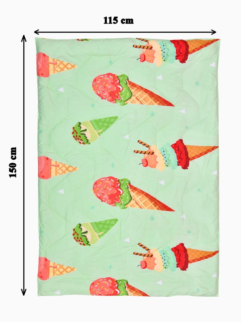 Clasiko Babies & Kids All Season Reversible Comforter; 200 GSM; 0-8 Years; Size - 45x60 Inches; Ice Cream Cones - Image 4