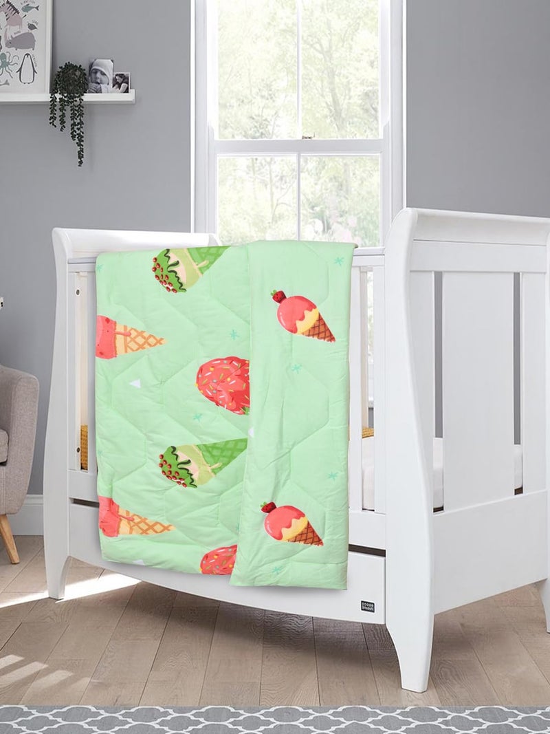 Clasiko Babies & Kids All Season Reversible Comforter; 200 GSM; 0-8 Years; Size - 45x60 Inches; Ice Cream Cones - Image 2