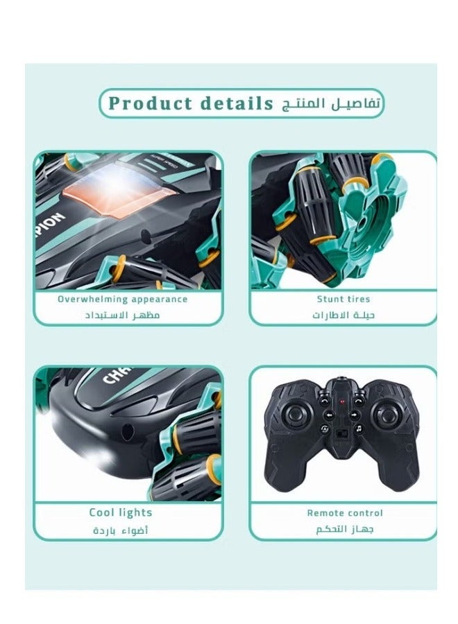 ميكسد لعبة سيارة للتحكم عن بعد مع الضوء والموسيقى ، سيارة سباق الانجراف للتحكم في الراديو مزدوجة الجانب 2.4 جيجاهرتز ، سيارة حيلة RC لاستشعار الإيماءات ، مناسبة لمختلف الطرق ، هدية مثالية للأطفال الذين تتراوح أعمارهم بين 8+ - Image 3