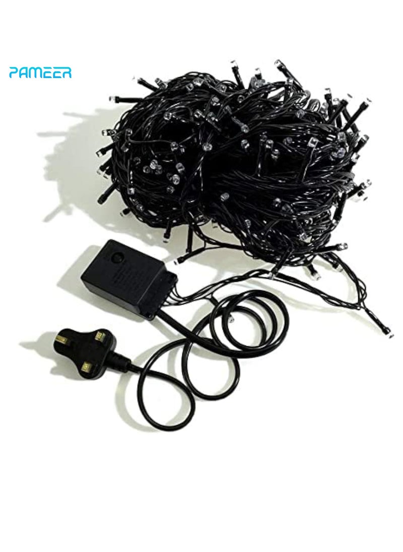 PAMEER - Multicolor LED String Lights with Black Wire and Plug-in 30mtr Length 300 LED Strip Home Decorative Lights for Christmas EID Ramadan Diwali and Wedding Parties Decoration Box Button Control 8 Modes - Image 1