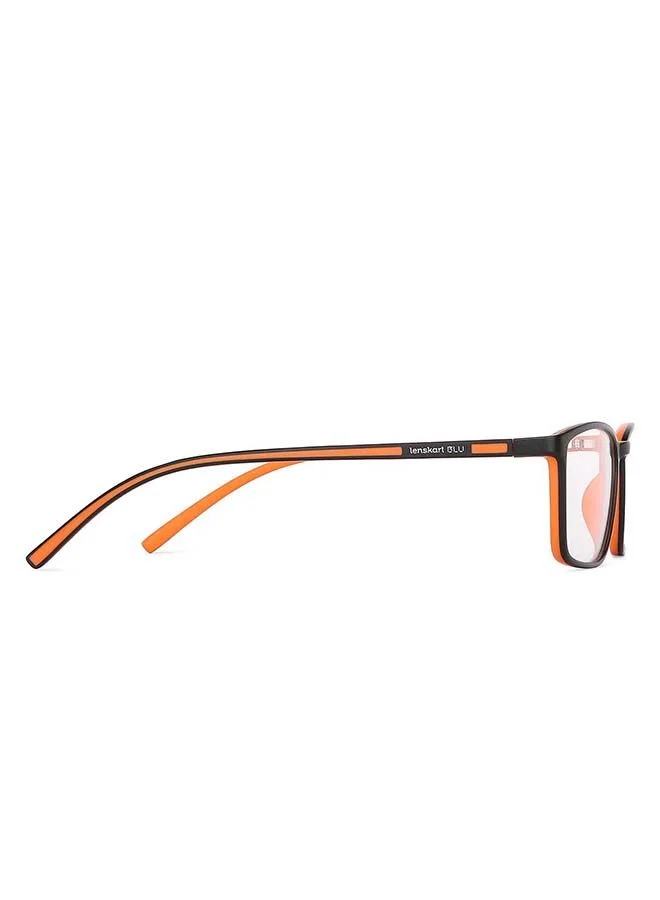 Lenskart Blu Zero Power Full Rim Bluecut & Antiglare Rectangle Shape Computer Eyeglasses LB E13527 - 53mm - Black