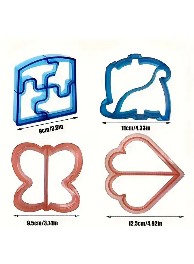 4pcs Sandwich Cutters Pancake Makers Dinosaur Butterfly Dolphin Heart Shape DIY Cookie Bento Box Accessories - Image 3