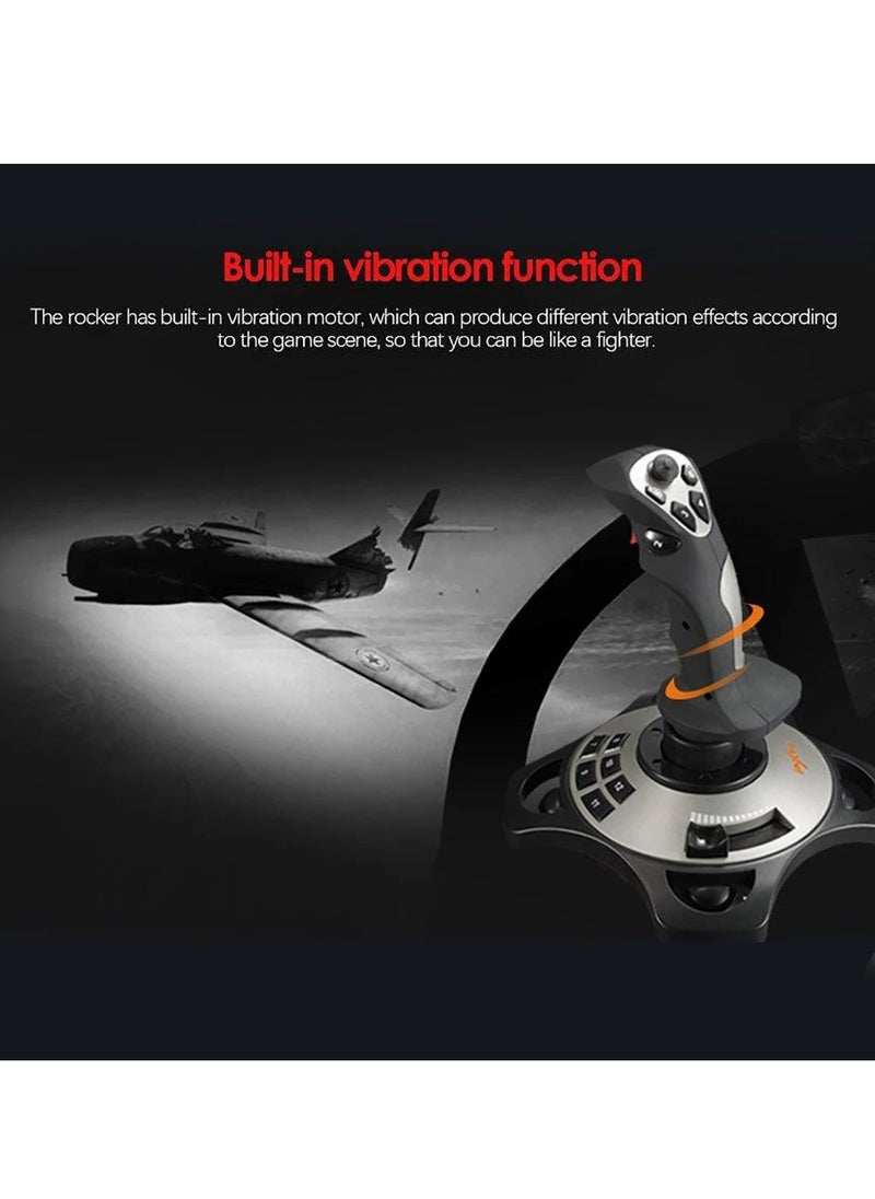 3D Pro Joystick, Flight Simulator Gamepad Controller, Comfortable Hand Grip Durable Gaming Joystick, PC Flight Simulation Cockpit Stick For PC Desktop Gaming, (1pc, Black)  - Image 2