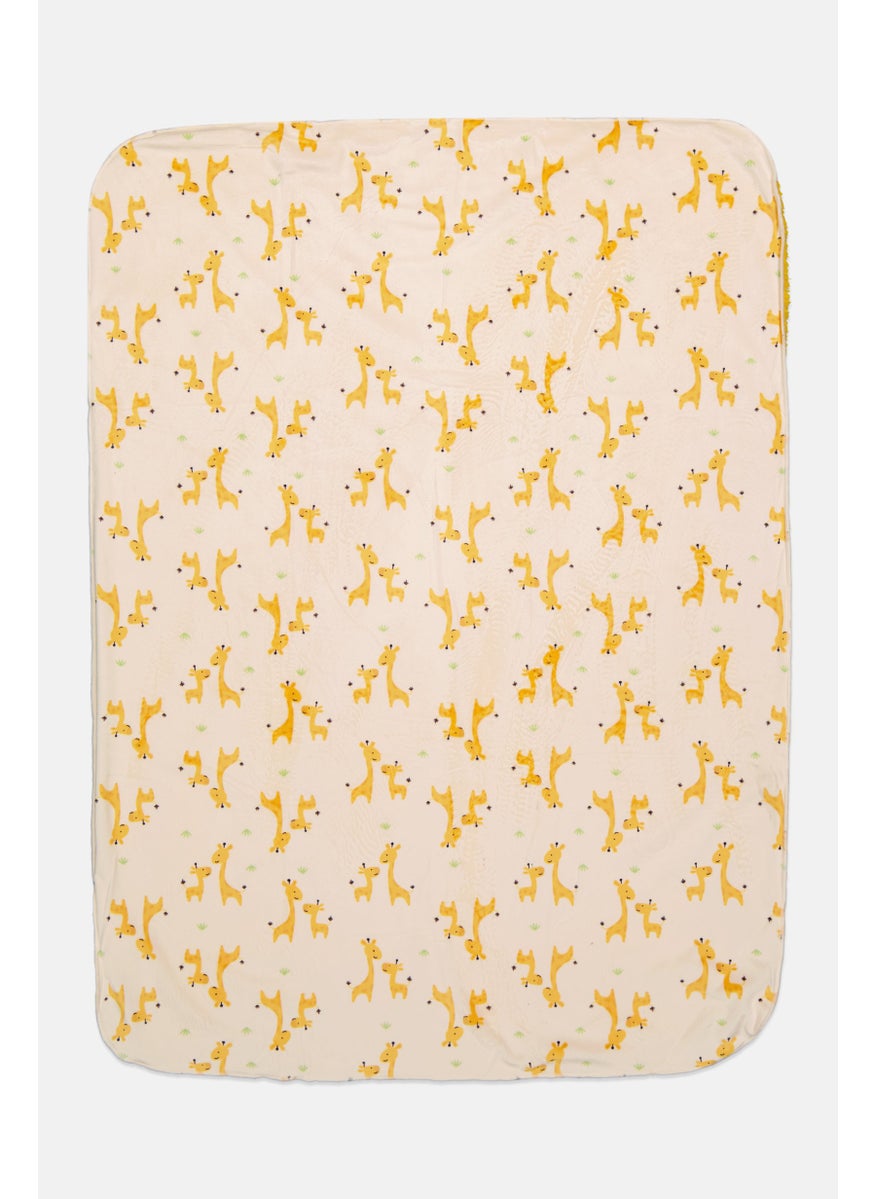 Bon Bebe Toddlers Unisex Graphic Print Plush Baby Blanket, Yellow  - Image 1