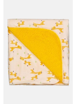 Bon Bebe Toddlers Unisex Graphic Print Plush Baby Blanket, Yellow  - Image 3