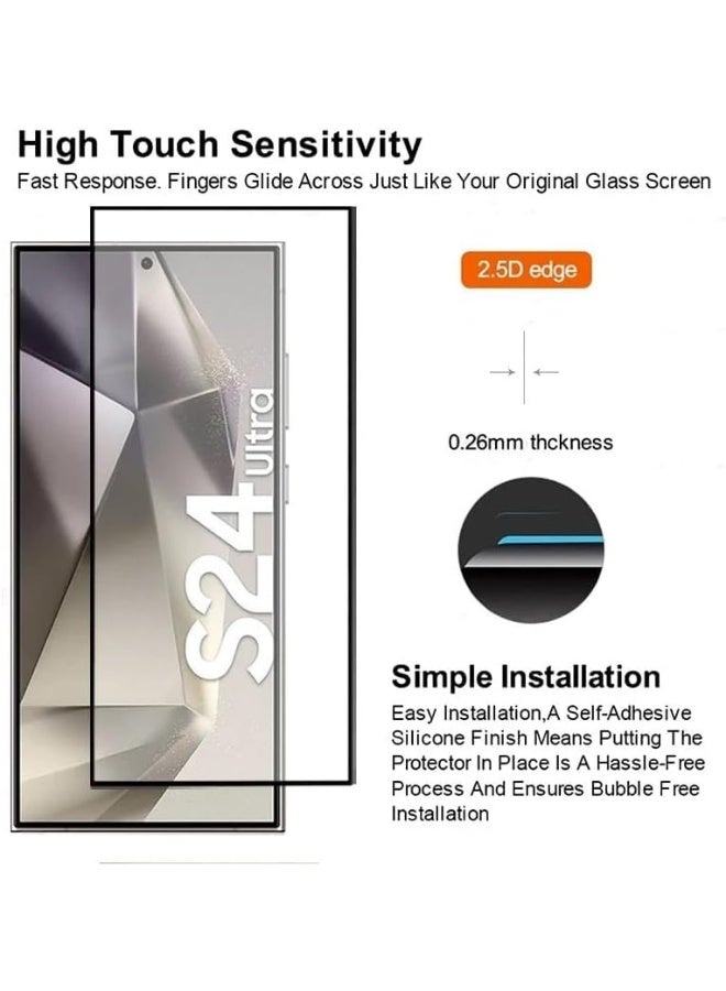 Samsung Galaxy S24 Ultra ESD Anti Static Premium Tempered Glass Screen Protector With Fingerprint Support With Black Frame - Image 5